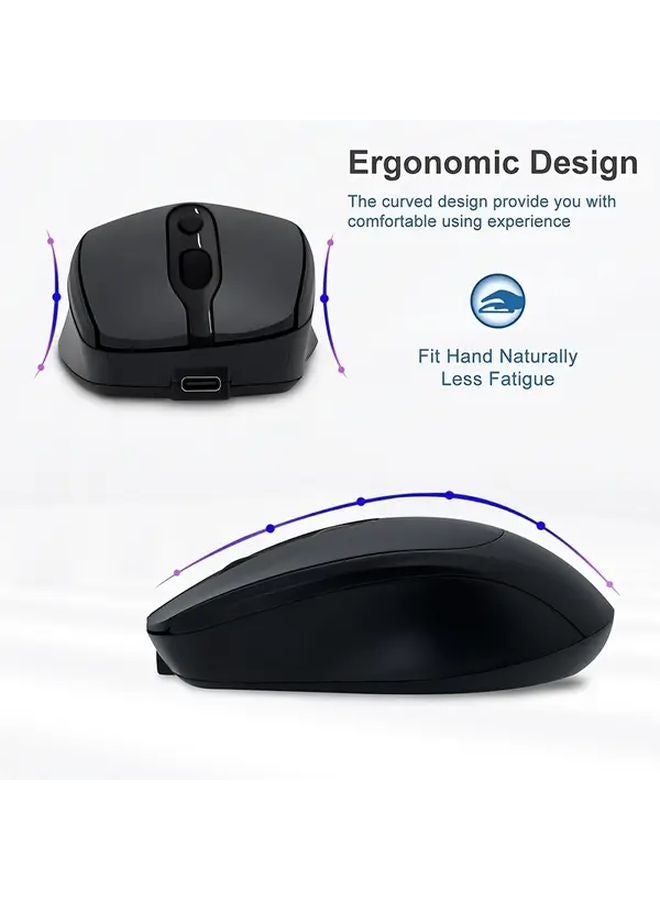Green Ergonomic Wireless Mouse Rechargeable BT 2 4G Dual Mode Portable For PC Laptop Tablet - Image 5