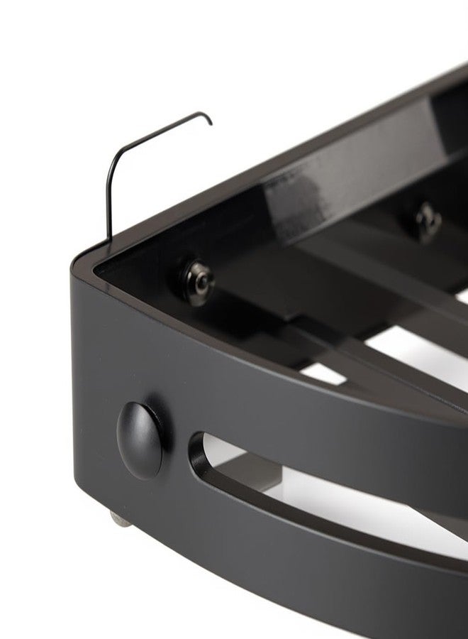 SNAPPSY Bathroom Triangle Storage Rack | 2Floor Elegant Black WallMounted Organizer | Adhesive Suction Holders for Towels, Toiletries, and Cleaning Supplies | Waterproof & Versatile - Image 2