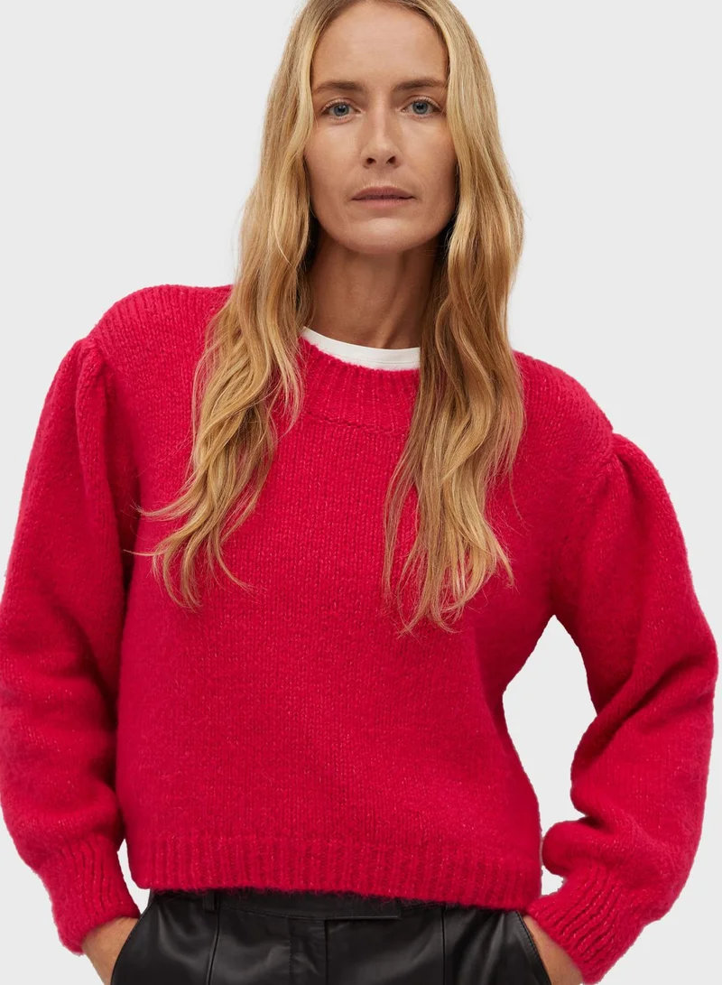 MANGO Balloon Sleeve Knitted Sweater