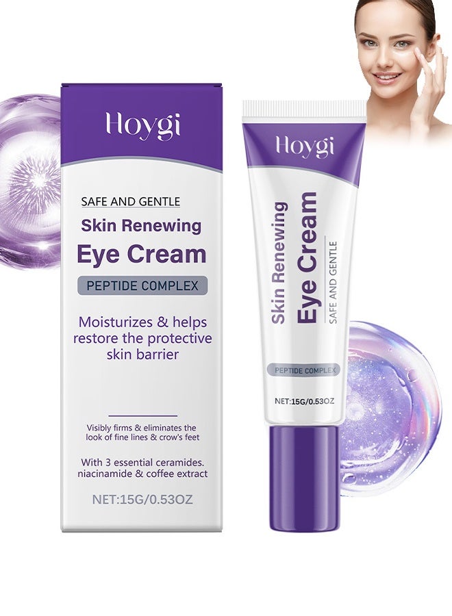 Hoygi Skin Renewing Eye Cream ,with Niacinamide and Ceramide NP - Under Eye Cream for Dark Circles and Wrinkles Coffee Extract Eye Serum for Eyes Circle Skin 15g - Image 1