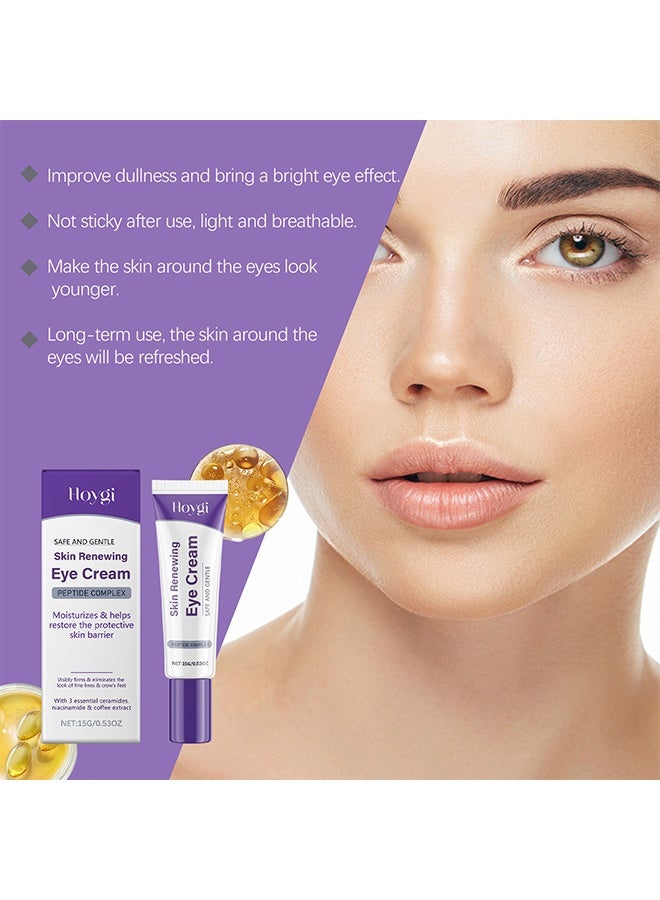 Hoygi Skin Renewing Eye Cream ,with Niacinamide and Ceramide NP - Under Eye Cream for Dark Circles and Wrinkles Coffee Extract Eye Serum for Eyes Circle Skin 15g - Image 5