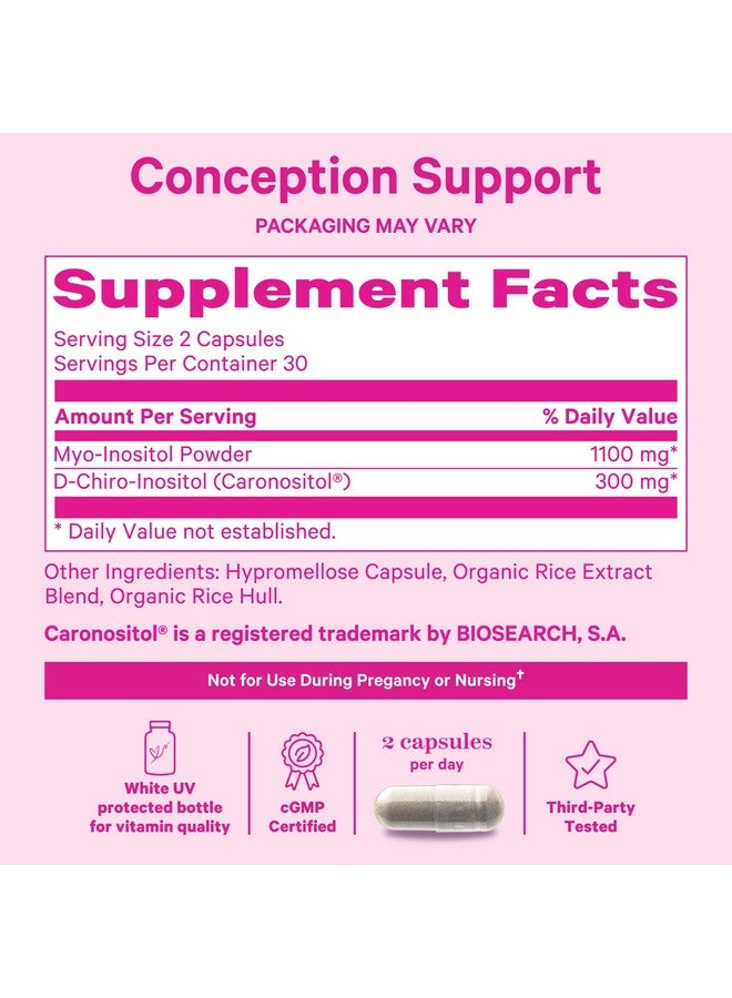 Pink Stork Myo-Inositol & D-Chiro Inositol: 3.6:1 Blend to Support Fertility, Hormone Balance for Women - Ovarian Function, Ovulation, Conception, and Period Support Supplement - 60 Capsules - Image 4