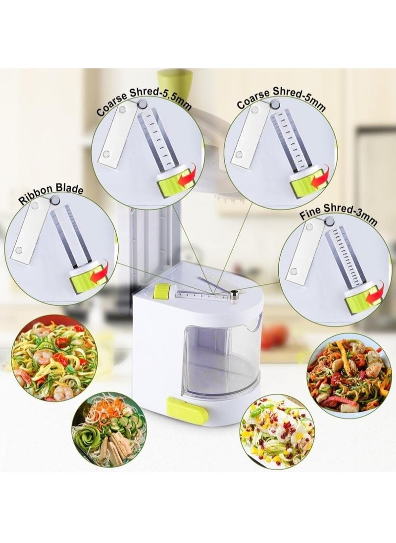 Generic - 4 in1 Handheld Vegetable Slicer, Heavy Duty Thick and Thin Veggie Spiral Cutter with Container, Carrot, Cucumber, Zucchini, Onion Spaghetti Maker - Image 1