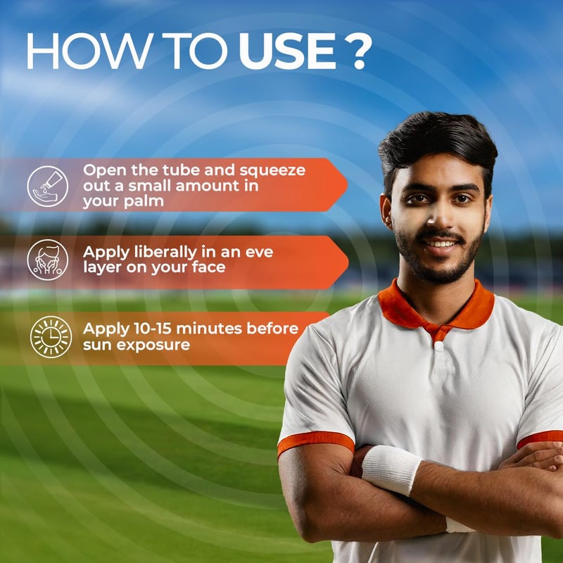 elemnt كريم واقي الشمس من إليمينت بني الزنك للاعبي الكريكيت SPF 50 كريم شمس زنك طيف واسع PA مع الألوة فيرا مصمم للتعرض الشديد للشمس واقي شمس مقاوم للماء للاعبي الكريكيت الرجال والنساء 5050 غرام - Image 5
