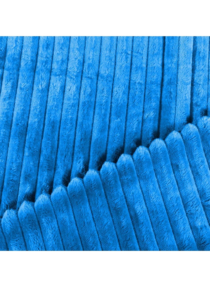  تي  جي  إتش - بطانية فانيلا مخططة، بطانية فاخرة، ناعمة للغاية، بحجم مفرد (160x220سم) للسرير والأرائك، دافئة ومريحة بشكل فاخر. - Image 1