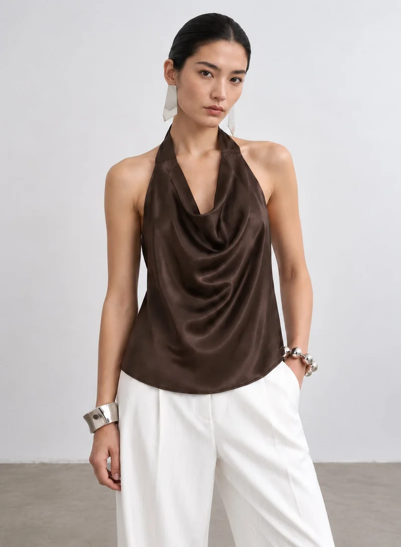فيرو مودا VMCHARM Halterneck Top Woven