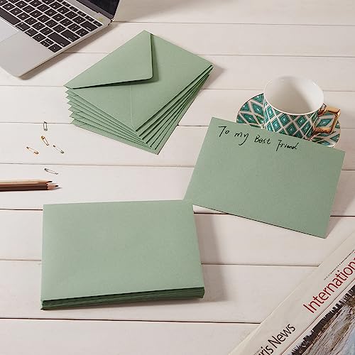 Toperd 100 Pieces Sage-Green A7 Envelopes Greeting Card Envelopes 5.24 x 7.24 Inches for 5 x 7 Wedding Invitation Cards, Greeting Cards, Birthday Baby Shower Invitations - Image 5