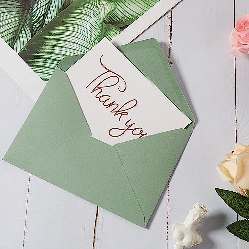 Toperd 100 Pieces Sage-Green A7 Envelopes Greeting Card Envelopes 5.24 x 7.24 Inches for 5 x 7 Wedding Invitation Cards, Greeting Cards, Birthday Baby Shower Invitations - Image 4