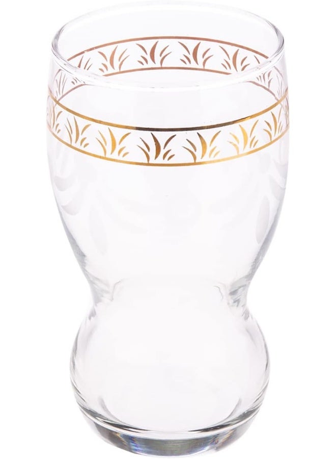 AKDC Perfection Glass Tumbler 6Pcs L(7CM) XW(7CM) XH(13CM) Gold, transparent - Image 3