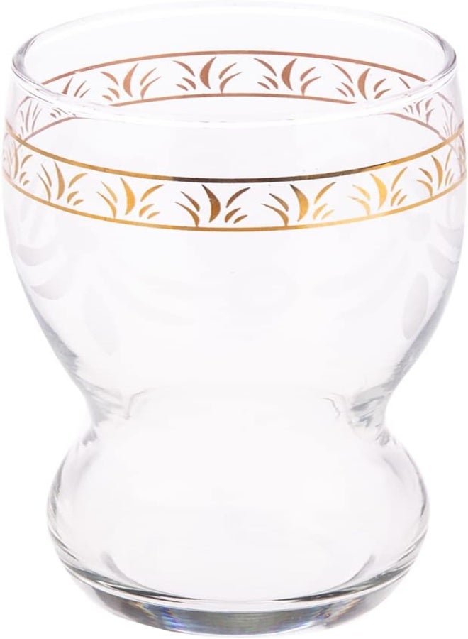 AKDC Perfection Glass Tumbler 6Pcs L(7CM) XW(7CM) XH(13CM) Gold, transparent - Image 4