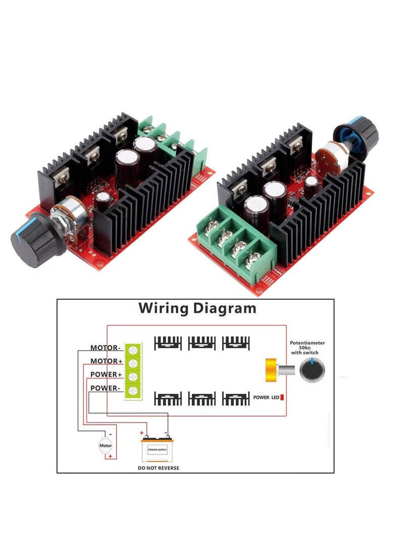 Excefore - DC Motor Speed Control Switch, 1 Pack Speed Controller, RC Controller Regulator, MAX 10-50V 40A - Image 1