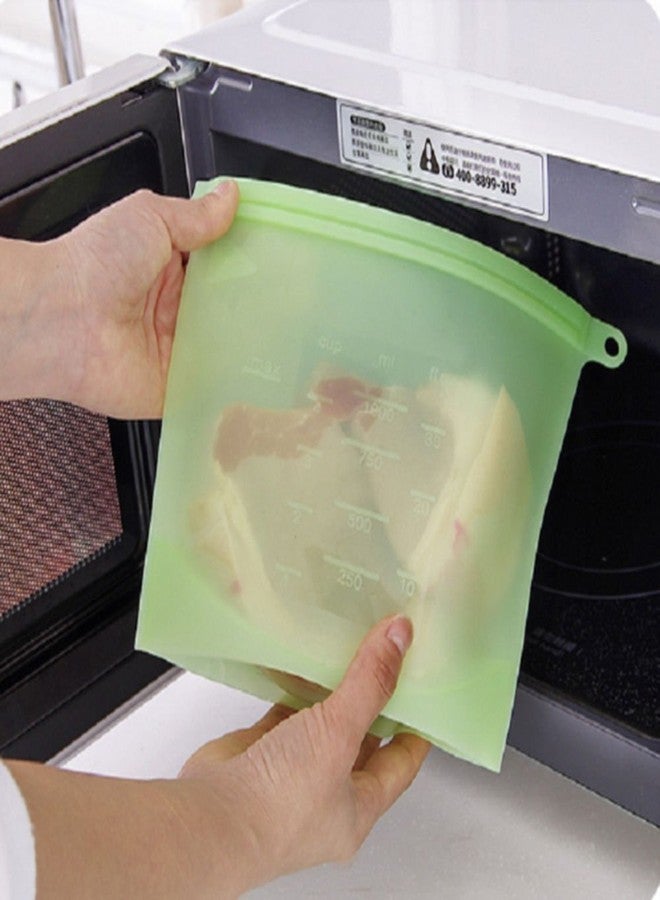 PAGHADI Reusable Silicone Reusable Storage Container, Organizer,Preservation Leakproof Ziplock Bag (1000 ml,) - Image 2