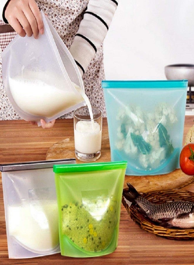 PAGHADI Reusable Silicone Reusable Storage Container, Organizer,Preservation Leakproof Ziplock Bag (1000 ml,) - Image 3