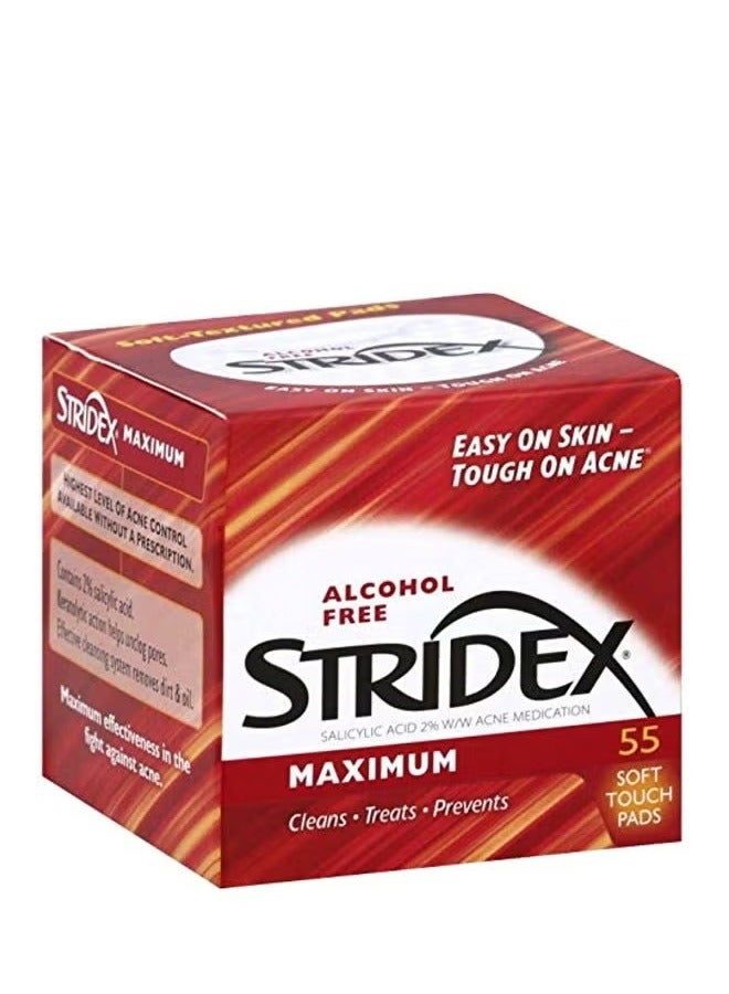 Stridex 55-Piece Medicated Soft Touch Pad White - Image 1