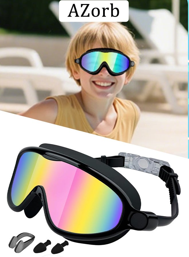 AZorb Swimming Goggles Kids 180° Clear Vision No Leaking Anti-Fog UV Protection Swimming Goggles Pool Swim Glasses for Kids 3-15 Silicone Frame Adjustable - Image 1