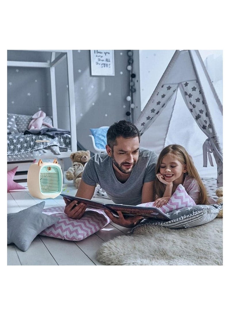 NIBEMINENT Portable Air Conditioner Fan,3 Speed Modes Desk Fan Quiet Personal Mini Humidifier Kid Lightweight Hand-Held Hydrating Spray 1200 ML for Home,Office and Travel  - Image 3