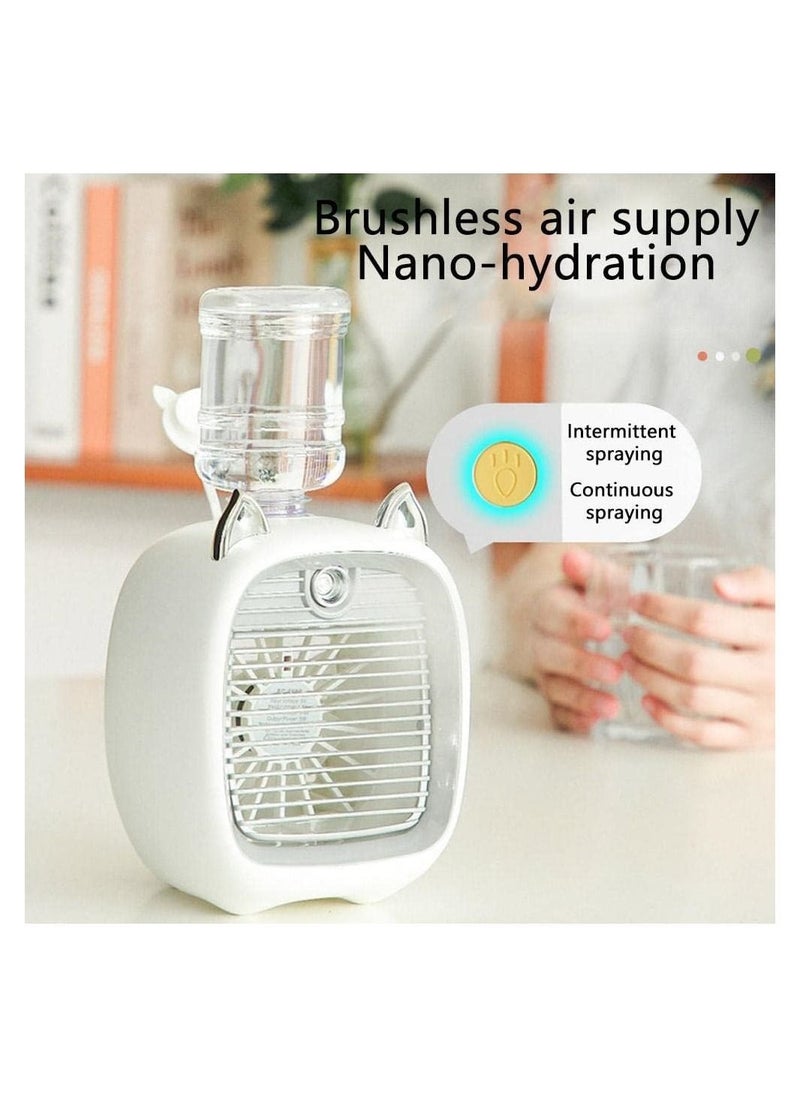 NIBEMINENT Portable Air Conditioner Fan,3 Speed Modes Desk Fan Quiet Personal Mini Humidifier Kid Lightweight Hand-Held Hydrating Spray 1200 ML for Home,Office and Travel  - Image 1