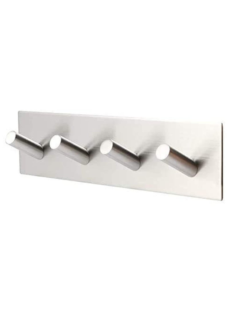 BreeJooy - Adhesive Hooks, Wall Hanger Towel Hooks Heavy Duty Hooks for Hanging Ideal for Bathroom Shower Kitchen Home Door Closet Cabinet Stainless Steel - Image 1