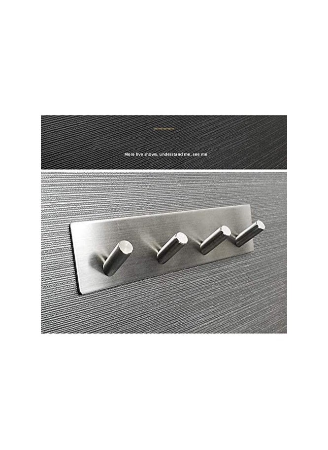 BreeJooy - Adhesive Hooks, Wall Hanger Towel Hooks Heavy Duty Hooks for Hanging Ideal for Bathroom Shower Kitchen Home Door Closet Cabinet Stainless Steel - Image 1