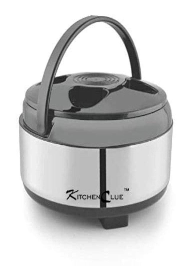 KITCHEN CLUE Stainless Steel Insulated Thermoware Casserole Hot-Pot with Plastic Lid For Storing Roti, Fresh (Pack Of 2 Pcs, 3500 ML), High Food Grade Quality And Black Color Makes It Exclusive And Highly Durable - Image 4