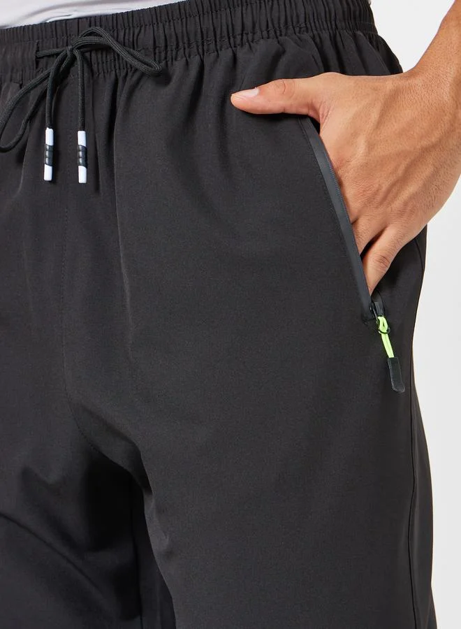 Styli Active  Men Black Relaxed Fit Trackpants for Men | Best Price UAE