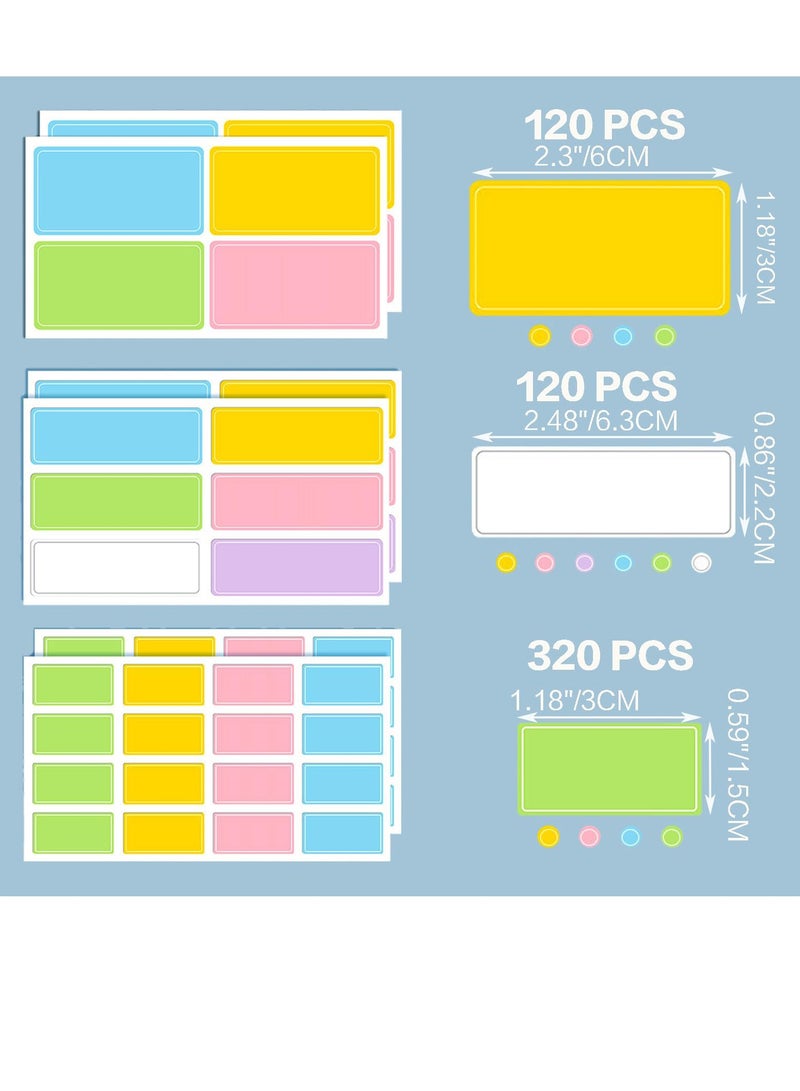 Chielor Chielor Color Waterproof Labels Stickers,560 Pcs Adhesive Waterproof Removable Name Label Stickers Storage Bins, Folder Labels,Bottle Labels,Baby Daycare,Kids School Supplies,Home Office Organization  - Image 2