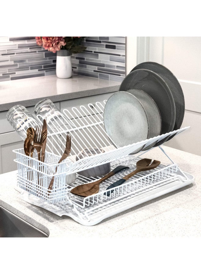 Better Houseware Utensil Drying Rack - 3 Compartment (White) - Image 4