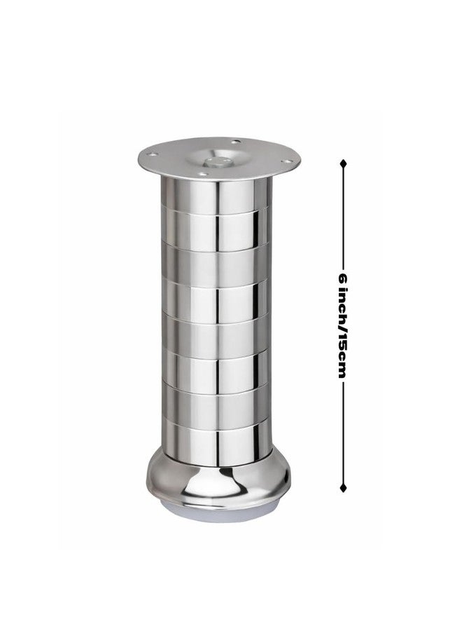 VESPERPRO Stainless Steel Round Sofa Legs, Two-Tone Finish, 65mm Width, Furniture Support Legs, Available in Multiple Lengths and Pack Sizes (2, 6 Inch) - Image 2