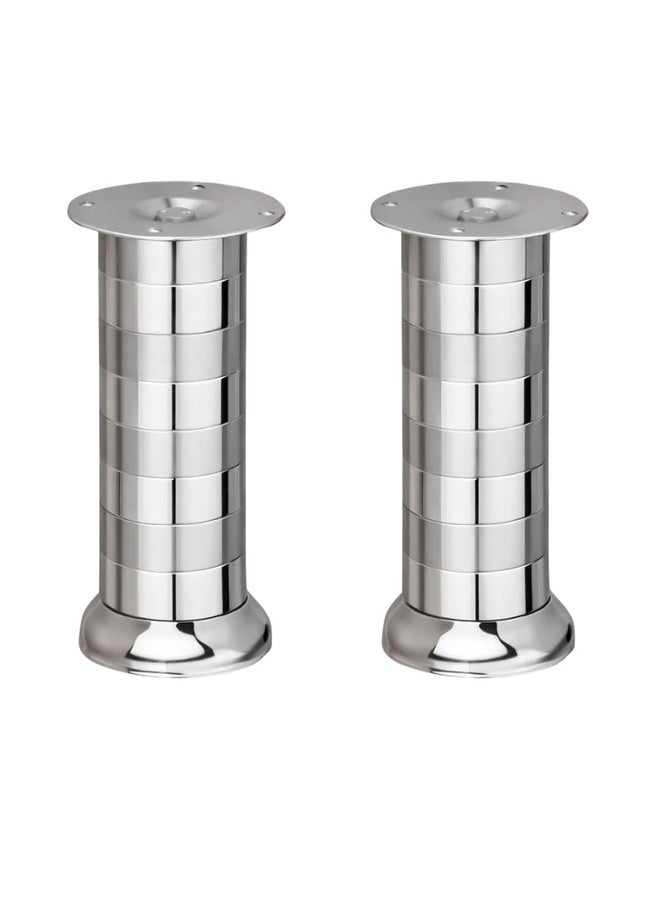 VESPERPRO Stainless Steel Round Sofa Legs, Two-Tone Finish, 65mm Width, Furniture Support Legs, Available in Multiple Lengths and Pack Sizes (2, 6 Inch) - Image 1