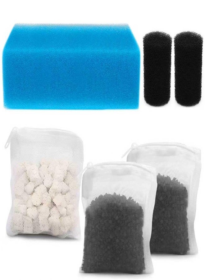 8B8B Aquarium Media Maintenance Kit Replacement for Fluval AC50 Power Filter, Includes 1 Blue Foam Filters, 2 Intake Strainer Sponge,1Pack Ceramic Rings and 2 Pack Activated Carbon - Image 1