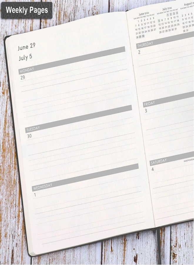 Lemome Planner 2026-2027 - 8.5" x 11" 2026-2027 Planner Weekly and Monthly, July 2026 - June 2027, Faux Leather Cover, Pen Holder, Pocket, 25 Notes Pages, A4 Premium Paper - Gray - Image 4