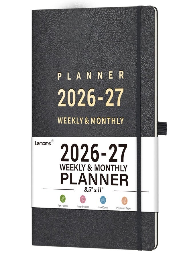 Lemome Planner 2026-2027 - 8.5" x 11" 2026-2027 Planner Weekly and Monthly, July 2026 - June 2027, Faux Leather Cover, Pen Holder, Pocket, 25 Notes Pages, A4 Premium Paper - Gray - Image 1