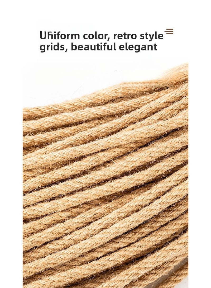 حبل الجوت الطبيعي، لون طبيعي، 100 متر (سمك 5 مم)، مناسب لنسج الحرف اليدوية، ولف الأنابيب، وصنع أشجار القطط. - Image 5