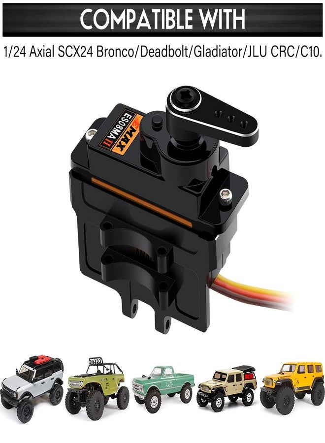 EPINON for AXIAL SCX24 Servo Metal Gear EMAX Servo Steering Servo with Servo Mount Bracket and Arm and Steering Link Set SCX24 Upgrade Parts (Black) - Image 3