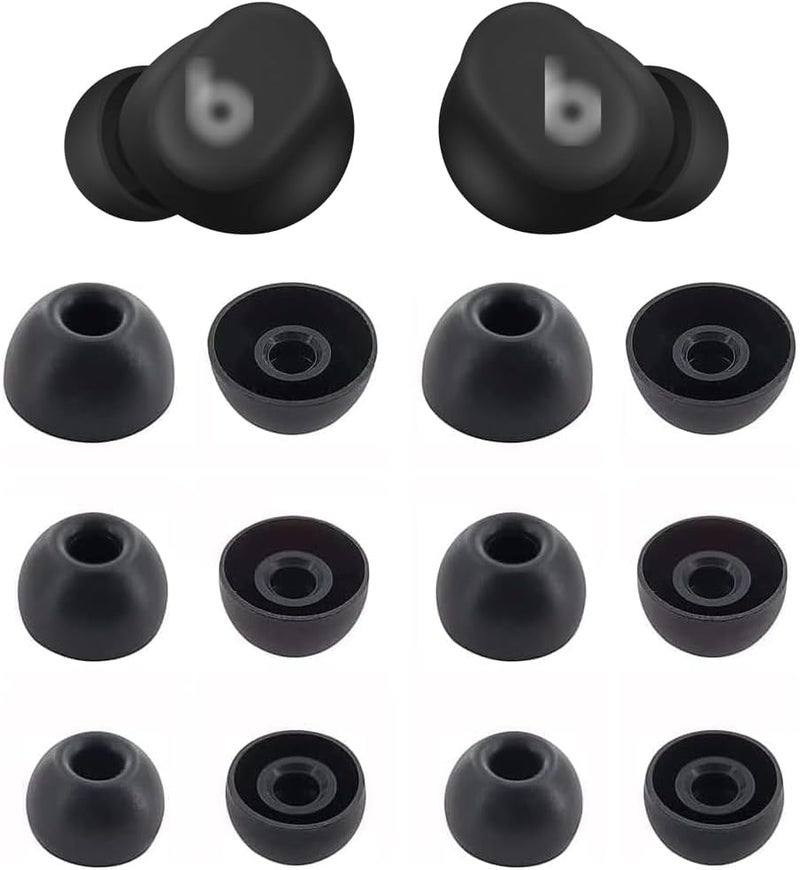 ALXCD Eartips Compatible with Beats Solo Buds, S/M/L 3 Sizes 6 Pairs Soft Silicon Earbuds Tips Replacement Ear Tips, Compatible with Beats Solo Buds, Matte Black - Image 1