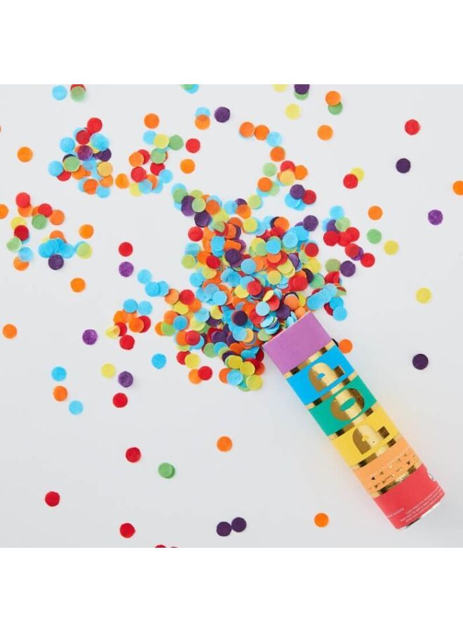 NIBEMINENT Rainbow Biodegradable Confetti Canon 15x4cm - Image 2