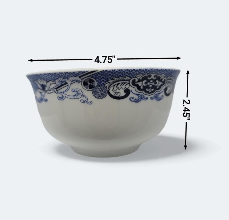 Festcool 10 Pcs Fine Bone China Blue and White Chinese Soup Bowls Ceramic Porcelain Bowl, with Free 10 Porcelain Spoons Rice Bowl - Image 2