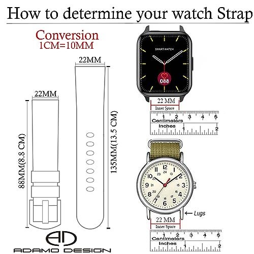 ADAMO 22Mm Watch Strap Compatible For Phoenix Ultra/Phoenix/Pulse 2/Xtend Pro/Xtend Call And All 22Mm Wristwatch And Smartwatches, Multicolor - Image 3