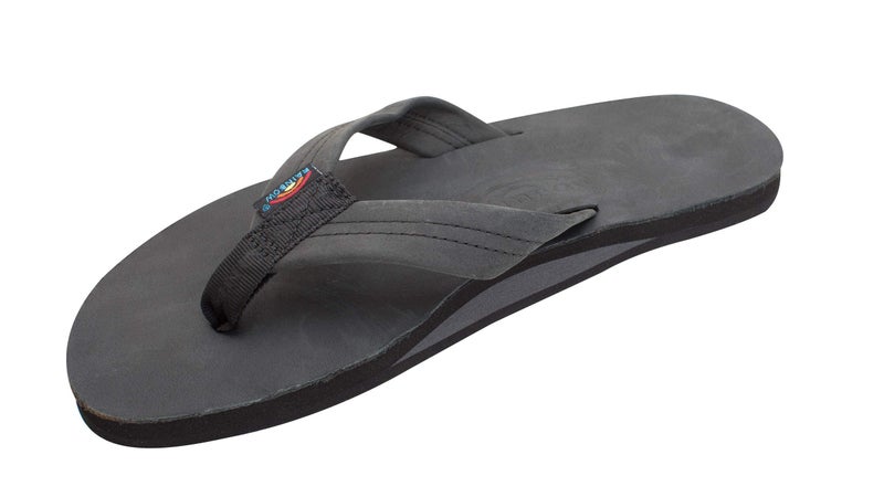 Rainbow Sandals Mens Premier Leather Single Layer Wide Strap with Arch Premier Black Mens Large 95105 DM US