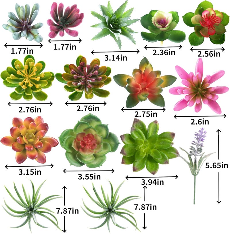 COTSEN 25 Pcs Artificial Succulent Plants Fake Succulents Assorted Unpotted Suitable for Office Garden Interior Decor - Image 5