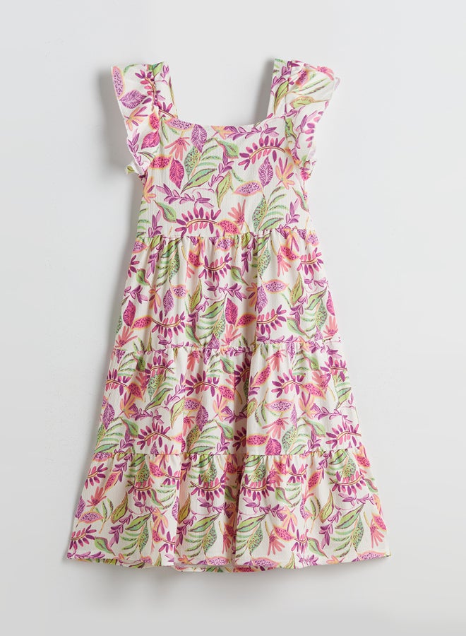 LC WAIKIKI Girl's Square Collar Floral Summer Dress - Image 2