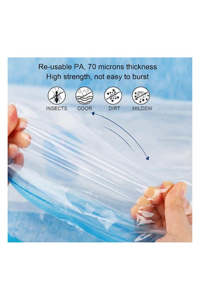 7-Piece Vacuum Space Saver Reusable Sealer Storage Bag With Suction Pump Multicolour 60x80cm - Image 1