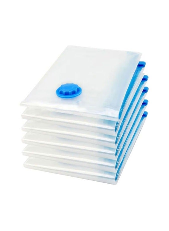 7-Piece Vacuum Space Saver Reusable Sealer Storage Bag With Suction Pump Multicolour 60x80cm - Image 3