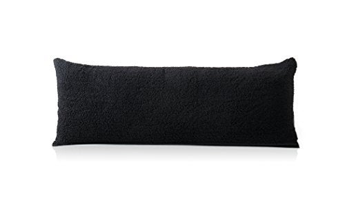 Reafort Ultra Soft Sherpa Body Pillow Cover/Case with Zipper Closure 21"x54" (21"x54" Body Pillow Cover, Black) - Image 4