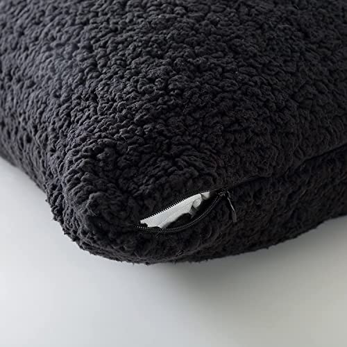 Reafort Ultra Soft Sherpa Body Pillow Cover/Case with Zipper Closure 21"x54" (21"x54" Body Pillow Cover, Black) - Image 5