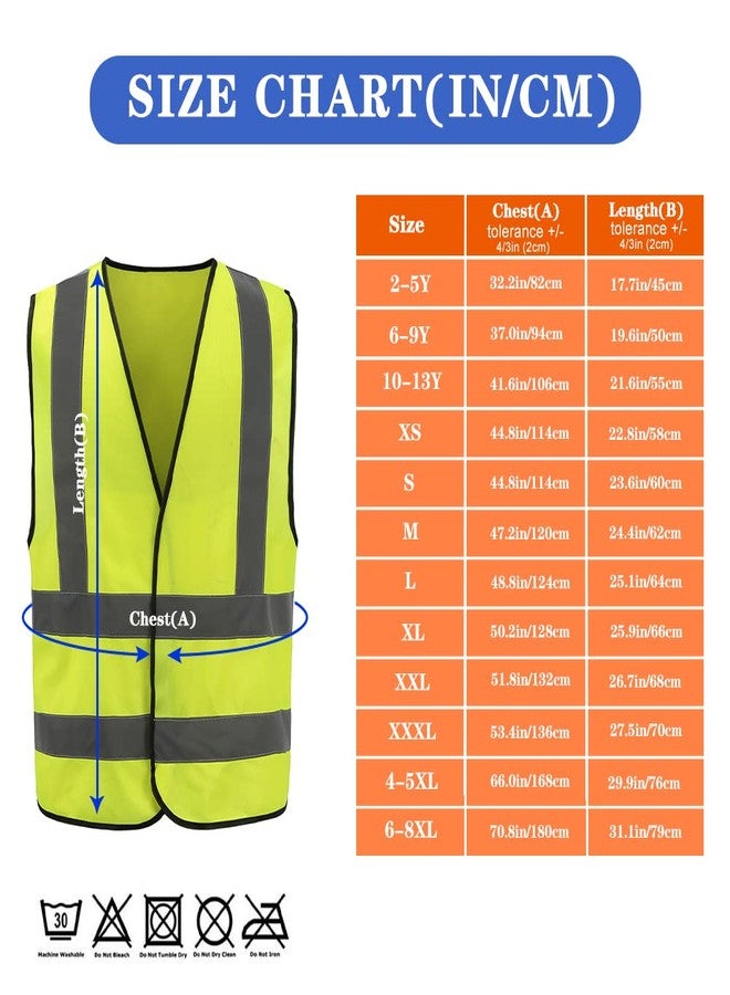 AYKRM 12 colour High visibility viz vest hi vis viz reflective work construction safety vest (XS-8XL), Yellow, M - Image 2