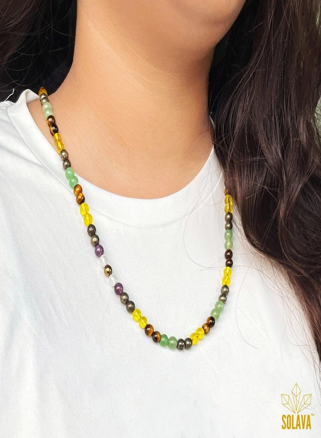 SOLAVA Money Magnet Crystal Mala - Crystal Necklace to Attract Success, Fame, Confidence, Wealth and Good Fortune - Image 3