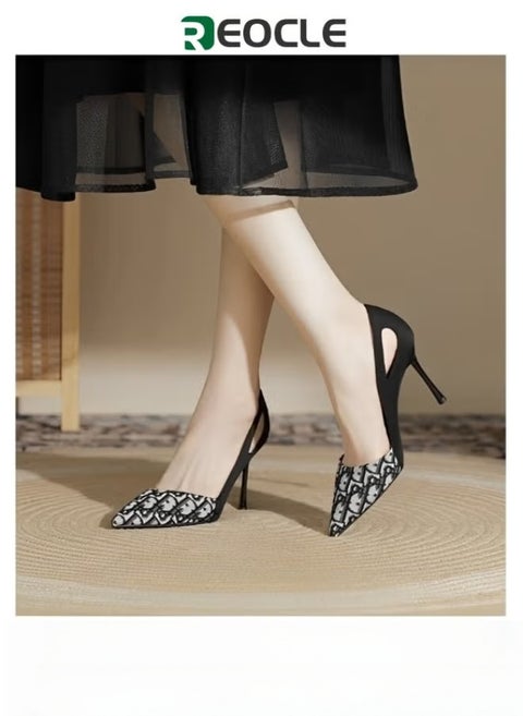 حذاء نسائي كلاسيكي بكعب عالٍ ومقدمة مدببة وكعب عالٍ سهل الارتداء وأحذية رسمية لحفلات الزفاف والحفلات المسائية