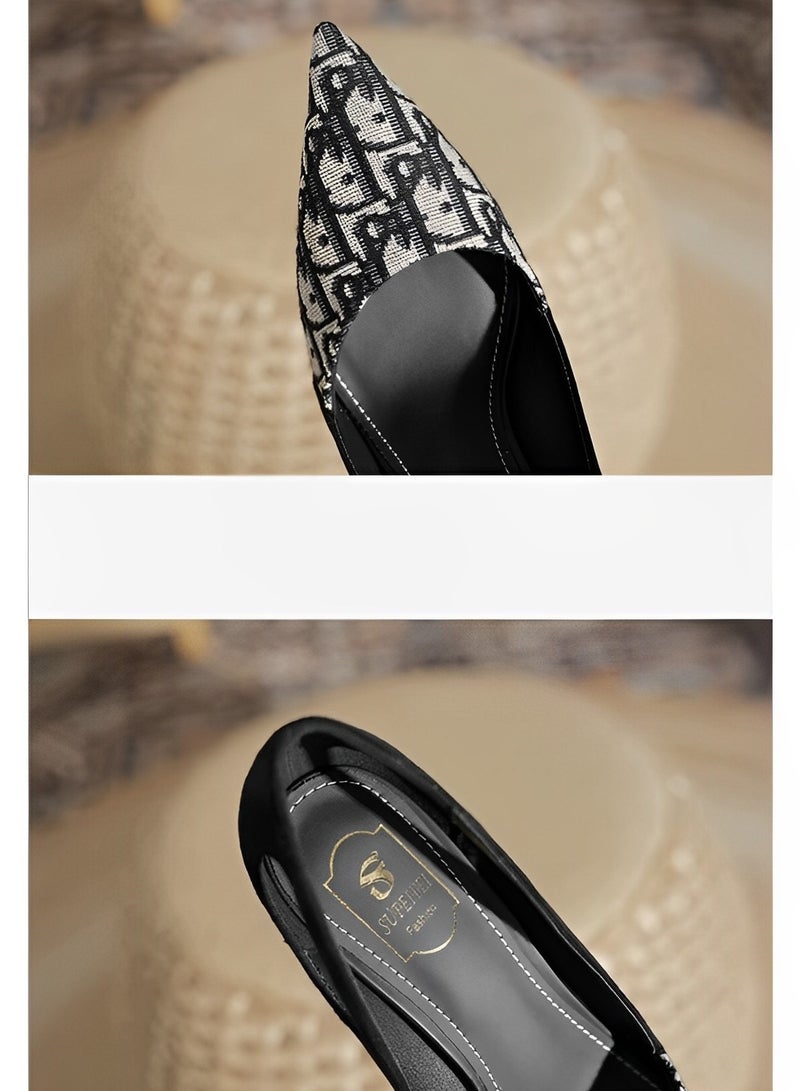 حذاء نسائي كلاسيكي بكعب عالٍ ومقدمة مدببة وكعب عالٍ سهل الارتداء وأحذية رسمية لحفلات الزفاف والحفلات المسائية