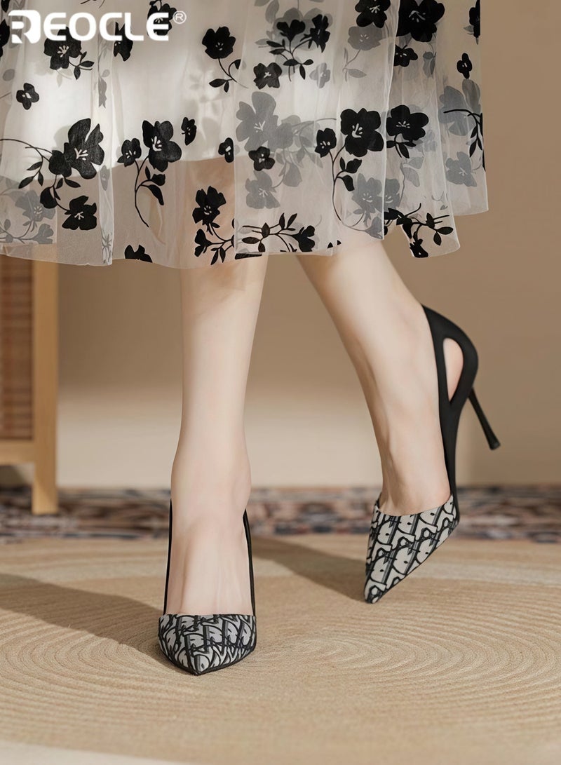 REOCLE Women's Pumps Classic Pointed Toe High Heel Shoe Stiletto Slip On Pumps Dress Shoes for Wedding & Bridal & Party & Evening - Image 4